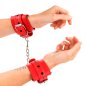 KINK - APPAREILS-POIGNETS ROUGES AVEC INCRUSTATION COEUR NOIR RÉGLABLE 21-28 CM X 5,5 CM
