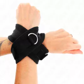 KINK - CROSS CUFFS BLACK 34 X 5.5 CM