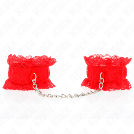 KINK - LACE ELASTIC WRIST RESTRAINTS RED