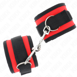 KINK - TENUTA DA POLSO IN NYLON HOOKLOOP ROSSO-NERO MODELLO 2 REGOLABILE 18-35 CM X 6 CM