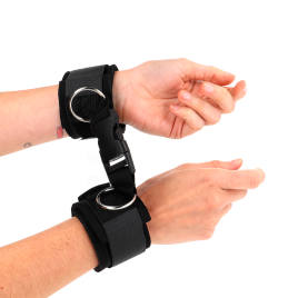 KINK - NEOPRENE HOOKLOOP FASTENER WRIST RESTRAINTS BLACK ADJUSTABLE 22-34 CM