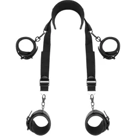 FETISH SUBMISSIVE - POSITION MAÎTRE AVEC 4 MENOTTES DOUBLÉES DE NOPRÈNE