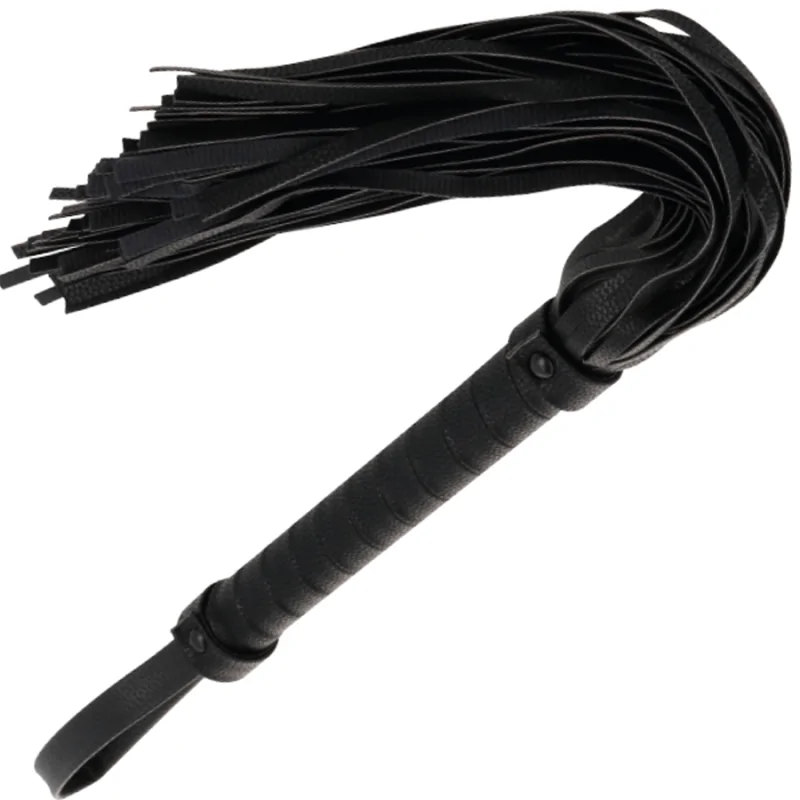 DARKNESS - SCHWARZE BONDAGE-PEISTE 42CM AUS LEDER DARKNESS - SCHWARZE BONDAGE-PEISTE 42CM AUS LEDER