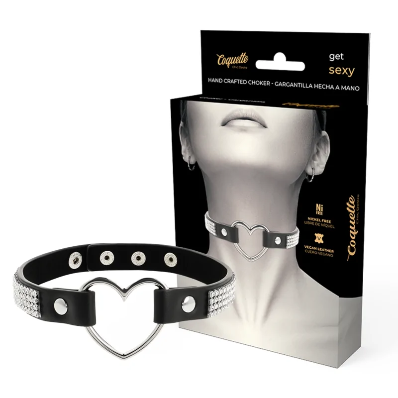 COQUETTE CHIC DESIRE - VEGANES LEDER-HALSBAND MIT HERZ COQUETTE CHIC DESIRE - VEGANES LEDER-HALSBAND MIT HERZ
