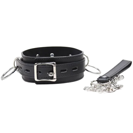 OHMAMA FETISH - COLLIER DE SOUMISSION AVEC 3 ANNEAUX