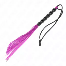 KINK - MINI FOUET EN SILICONE AVEC 6 BILLES VIOLES 26 CM