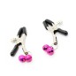 OHMAMA FETISH - NIPPLE CLAMPS WITH PINK BELL OHMAMA FETISH - NIPPLE CLAMPS WITH PINK BELL