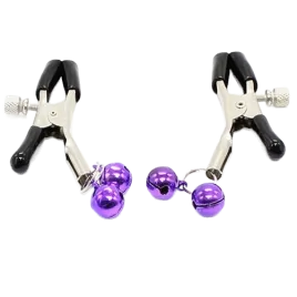 OHMAMA FETISH - NIPPLE Clamps WITH LILAC BELL