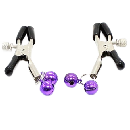 OHMAMA FETISH - NIPPLE Clamps WITH LILAC BELL