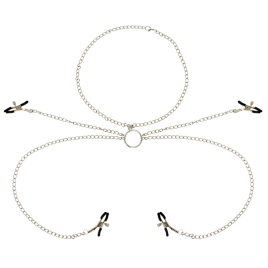OHMAMA FETISH 4 MORSETTI PER CAPEZZOLI CON COLLANA A CATENA