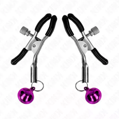 KINK - LILA NIPPELKLEMME MIT EINZELNEN GLOCKEN 6 CM