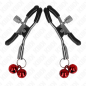 KINK - DOPPELTE GLOCKEN-NIPPELKLAMMERE ROT 6 CM