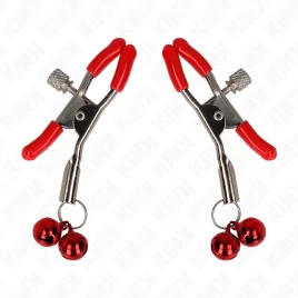 KINK - PINZA PER CAPEZZOLI DOPPIA CAMPANA ROSSA 6 CM