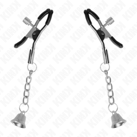KINK - SILVER BELL PENDANT NIPPLE CLAMPS 6 CM