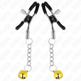 KINK - GOLD JINGLE BELL PENDANT NIPPLE CLAMPS 6 CM