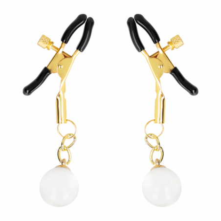 KINK - GLASS BEAD NIPPLE CLAMPS GOLD 6 CM