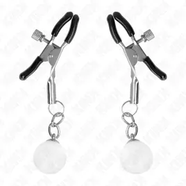 KINK - PINCES À METON BILLES DE VERRE ARGENT 6 CM