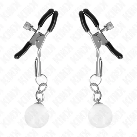 KINK - PINCES À METON BILLES DE VERRE ARGENT 6 CM