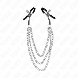 KINK - PINCES À METELIER AVEC 3 CHAÎNES ARGENT 20/23/28 CM