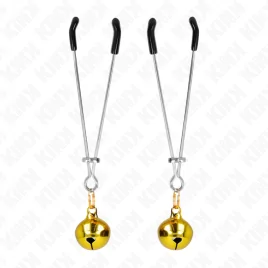 KINK - DÜNNE GLOCKEN-NIPPELKLAMMERN GOLD 7 CM