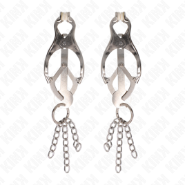 KINK - JAPANESE CLOVER NIPPLE CLAMPS WITH LITTLE CHAINS SILVER