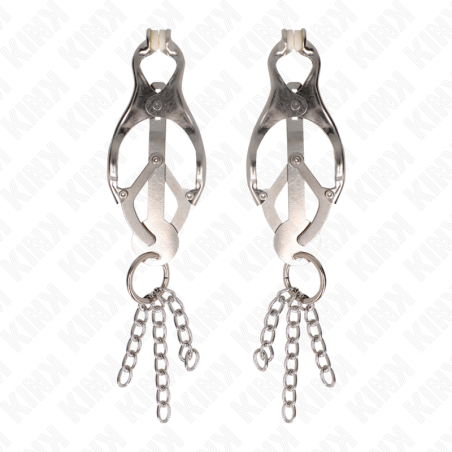KINK - JAPANESE CLOVER NIPPLE CLAMPS WITH LITTLE CHAINS SILVER