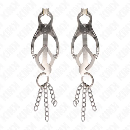 KINK - JAPANESE CLOVER NIPPLE CLAMPS WITH LITTLE CHAINS SILVER