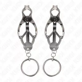 KINK - O-RING JAPANISCHE KLEEBLATT-NIPPELKLAMMERN SILBER