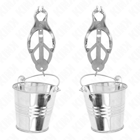 KINK - JAPANISCHE KLEEBLATT-NIPPELKLAMMERN MIT EIMER SILBER