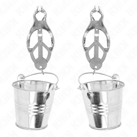 KINK - JAPANISCHE KLEEBLATT-NIPPELKLAMMERN MIT EIMER SILBER