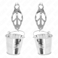 KINK - JAPANESE CLOVER NIPPLE CLAMPS WITH BUCKETS SILVER
