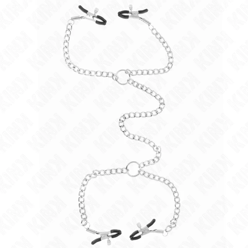 KINK - 4 KETTEN-NIPPELKLAMMERN 32 CM MIT KETTEN 14 CM