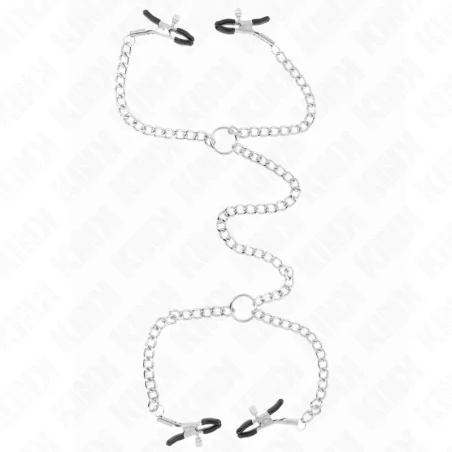 KINK - MORSETTI PER CAPEZZOLI A 4 CATENE 32 CM CON CATENE 14 CM
