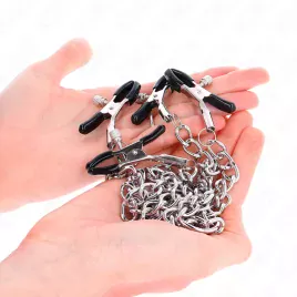 KINK - 4 PINCES À METON CHAÎNE 32 CM AVEC PETITES CHAÎNES 14 CM