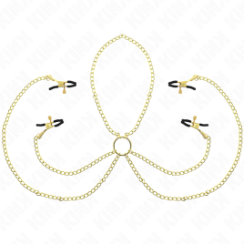 KINK - 4 Nippel- und Kitzlerklammern, verstellbar, Gold