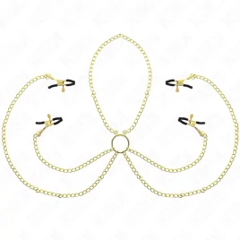 KINK - 4 NIPPLE AND CLIT CLAMPS ADJUSTABLE GOLD