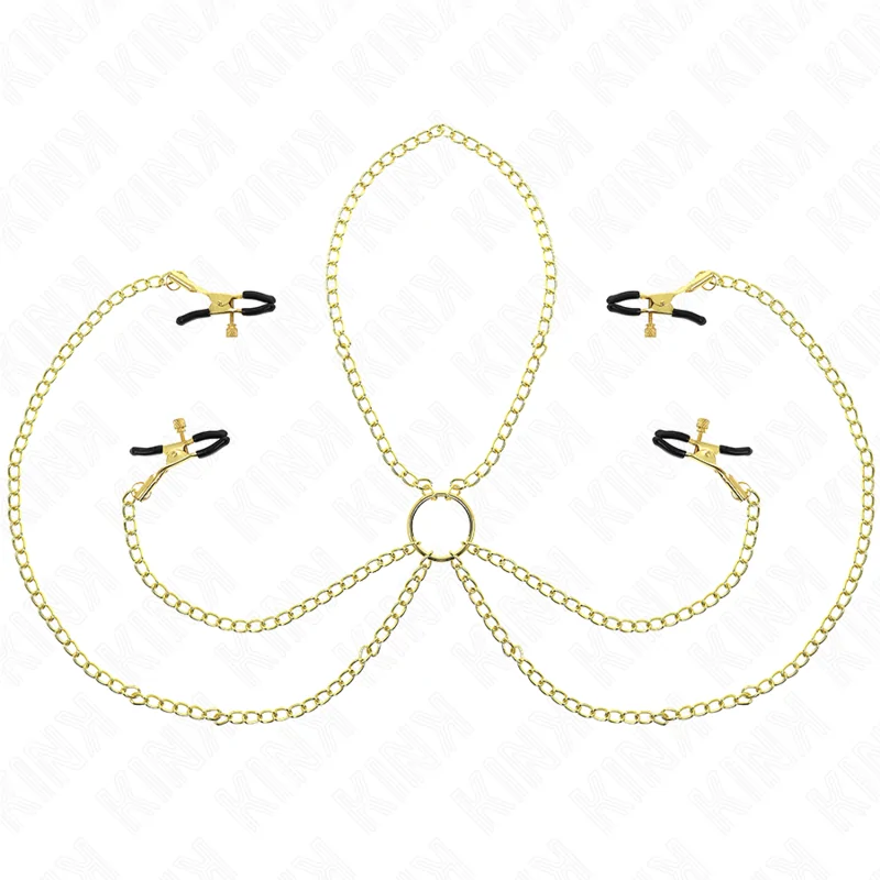 KINK - 4 Nippel- und Kitzlerklammern, verstellbar, Gold