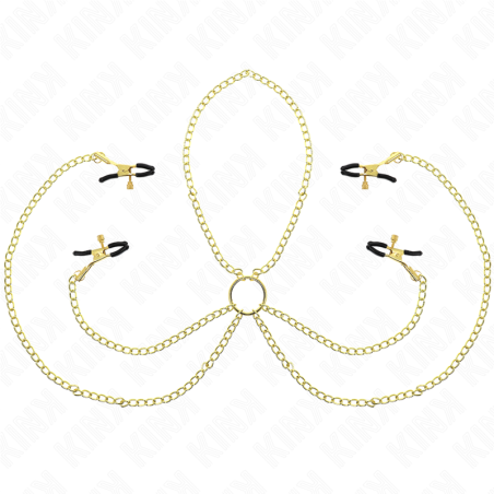 KINK - 4 Nippel- und Kitzlerklammern, verstellbar, Gold