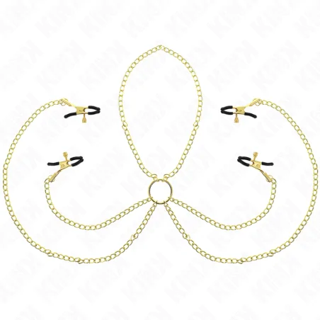 KINK - 4 NIPPLE AND CLIT CLAMPS ADJUSTABLE GOLD