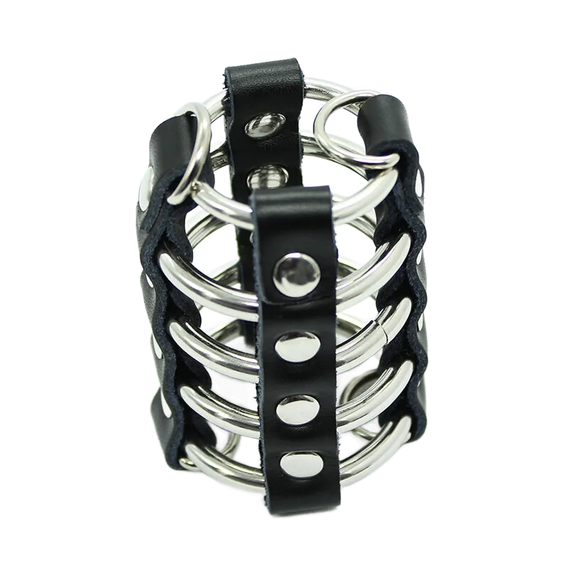 OHMAMA FETISH - CAGE PÉNIS AVEC ANNEAUX MÉTALLIQUES ET SANGLE EN CUIR OHMAMA FETISH - CAGE PÉNIS AVEC ANNEAUX MÉTALLIQUES ET SANGLE EN CUIR