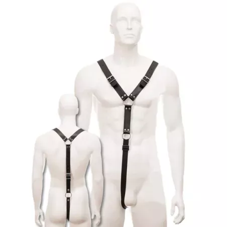 HARNAIS CUIR HOMME NOIR
