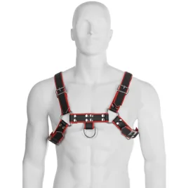 LEATHER BODY - HARNAIS CHAÎNE III NOIR / ROUGE