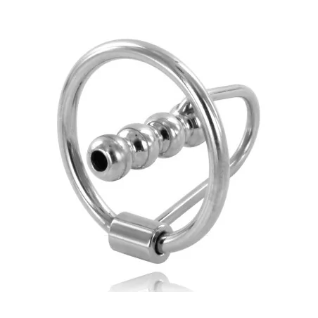METAL HARD - GLAND RING WITH URETHRAL PLUG 30MM