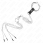 KINK - ANNEAU PÉNIS EN MÉTAL TRIPLE CHROME 3,8 CM À 5 CM AVEC CHAÎNE EN MÉTAL DE 26 CM ET PINCES À TÉTONS MODÈLE 2