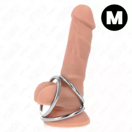 KINK - ANELLO PER PENE IN METALLO CROMATO TRIPLO DA 3,8 CM A 5 CM MODELLO 2