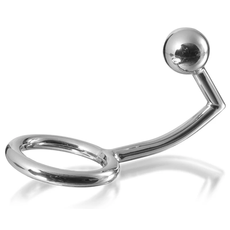 METAL HARD - COCK RING RING WITH ANAL INTRUDER HOOK 40MM METAL HARD - COCK RING RING WITH ANAL INTRUDER HOOK 40MM