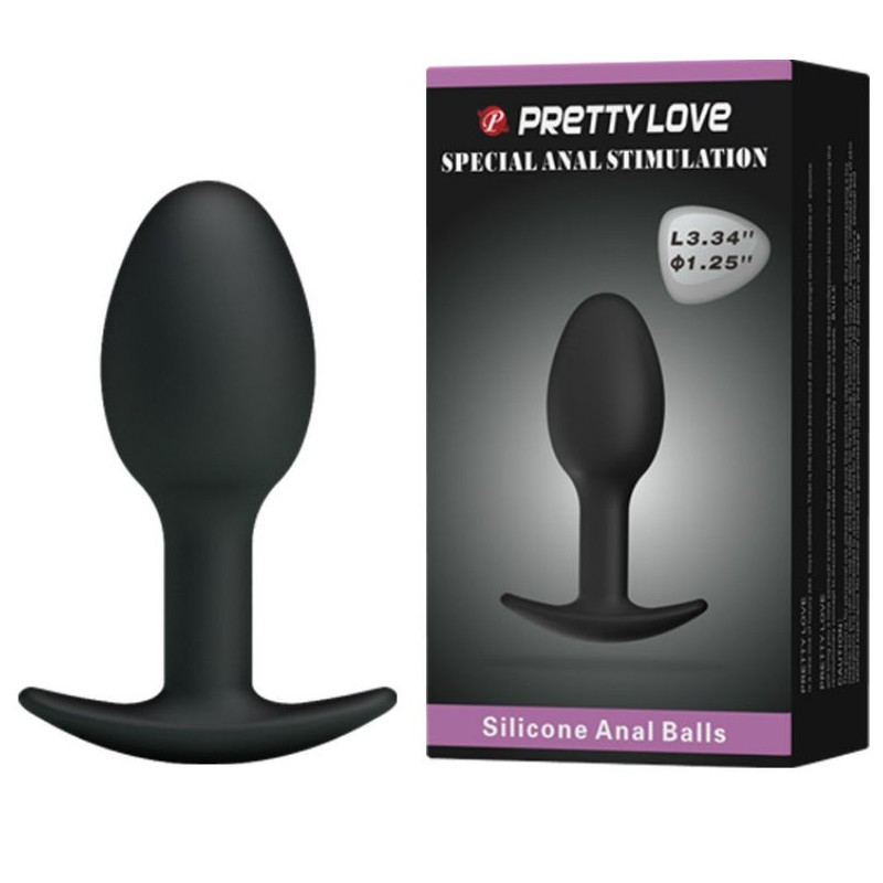 PRETTY LOVE - SILICONE ANAL PLUG 6.5 CM BLACK PRETTY LOVE - SILICONE ANAL PLUG 6.5 CM BLACK