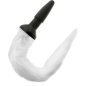 DARKNESS - PLUG ANAL EN SILICONE AVEC QUEUE BLANCHE DARKNESS - PLUG ANAL EN SILICONE AVEC QUEUE BLANCHE