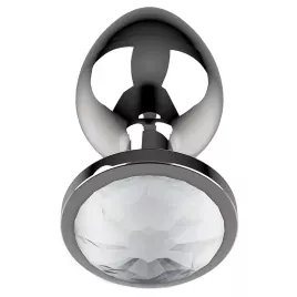 COQUETTE CHIC DESIRE - PLUG ANAL METAL COULEUR TRANSPARENT TAILLE M 3.5 X 8 CM