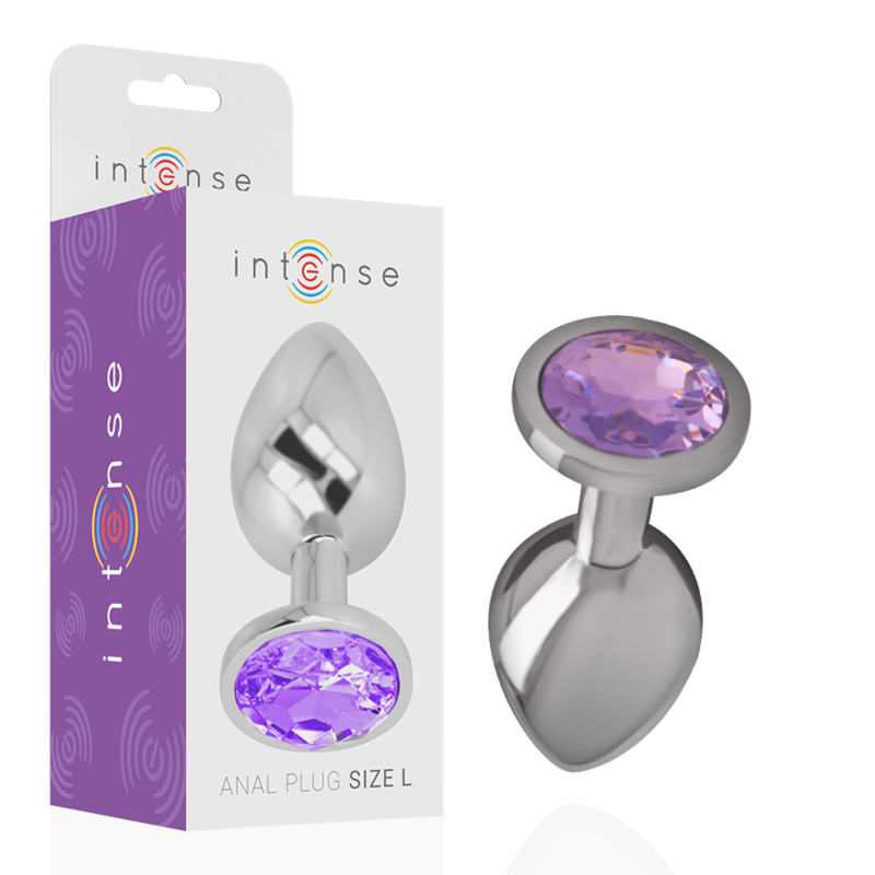 INTENSE - PLUG ANAL EN MÉTAL ALUMINIUM AVEC CRISTAL VIOLET TAILLE S INTENSE - PLUG ANAL EN MÉTAL ALUMINIUM AVEC CRISTAL VIOLET TAILLE S